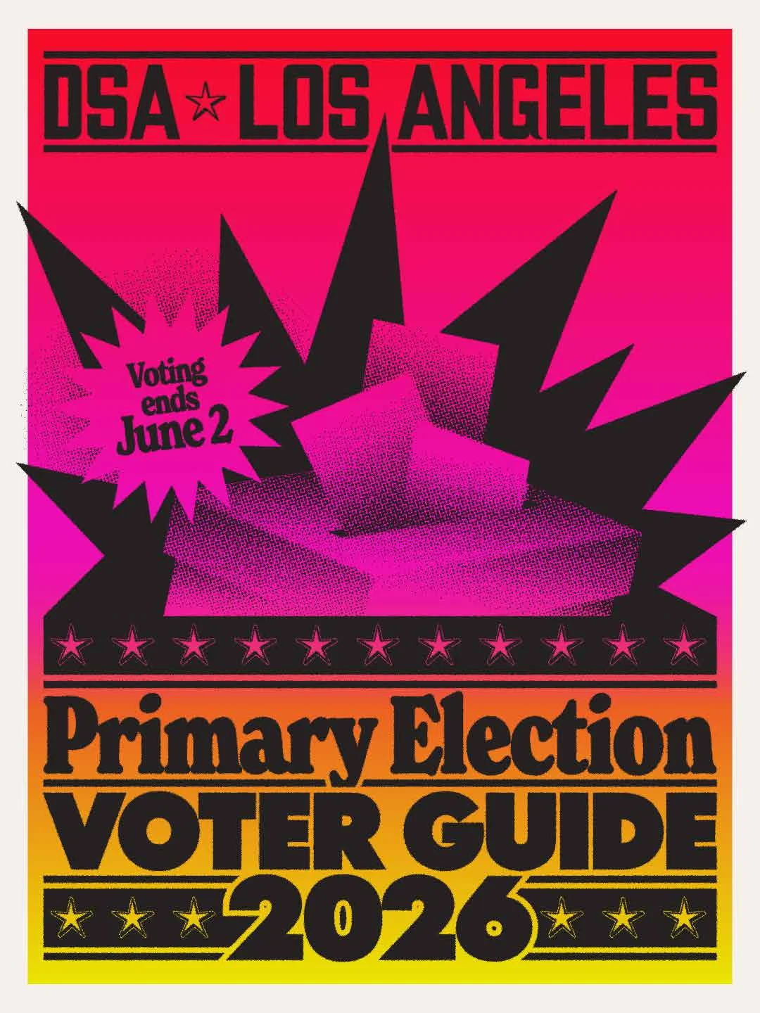 2026 DSA-LA Primary Election Voter Guide cover art